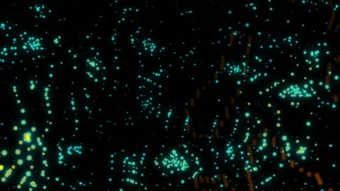 The brain consisting of luminous lines and points forming the planet earth Stock Footage 88750837