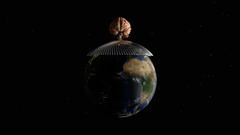 The brain control the planet Stock Footage 166470380