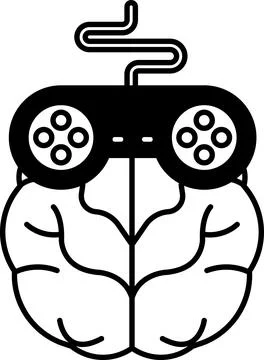 Brain with a controller on it Stock Illustration