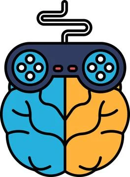 A brain with a controller on it Stock Illustration