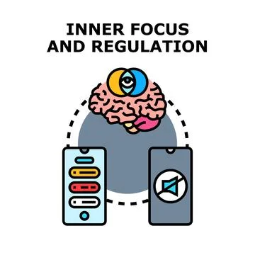 Brain controlling digital well being and managing distractions Stock Illustration