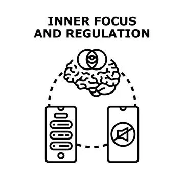 Brain controlling digital well being and managing distractions Stock Illustration