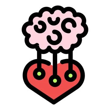 Brain controlling heart with strings, emotional intelligence concept Stock Illustration