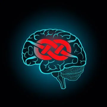 Brain with convolutions associated to the knot Illustrazione stock