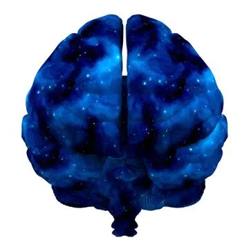 Brain cosmos isolated on white 3d rendering Stock Illustration