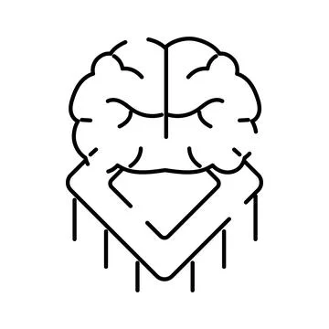 Brain with cpu chip forming artificial intelligence concept イラスト素材