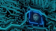 Brain On Cpu Chip, Grow Artificial Intelligence Technology. Stock Footage