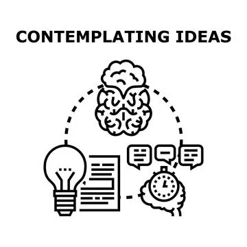Brain creating ideas with development process Stock Illustration