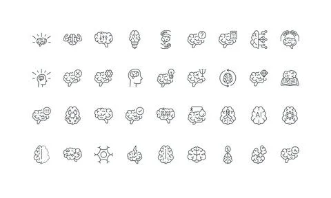 Brain, creative and eco mindset, training and neurology, Alzheimer disease line Stock Illustration