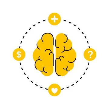 Brain creative concept idea thinking Stock Illustration