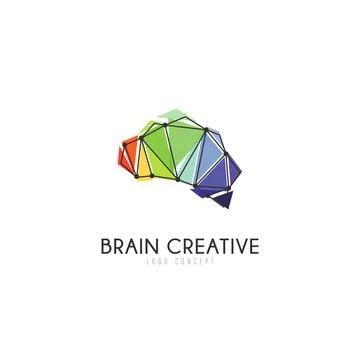 Brain Creative Logo Design Symbol Template Flat Style Vector Illustration Stock Illustration