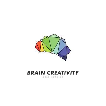 Brain Creativity Logo Design Symbol Template Flat Style Vector Illustration Stock Illustration