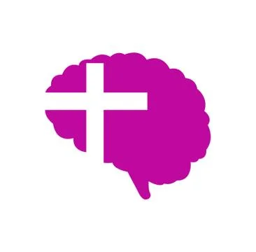 Brain cross icon 스톡 일러스트