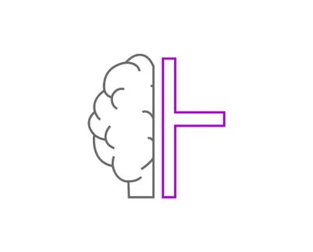 Brain cross icon isolated Stock Illustration