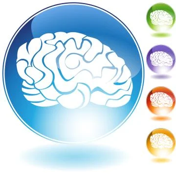Brain crystal set Stock Illustration