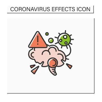Brain damage color icon Stock Illustration
