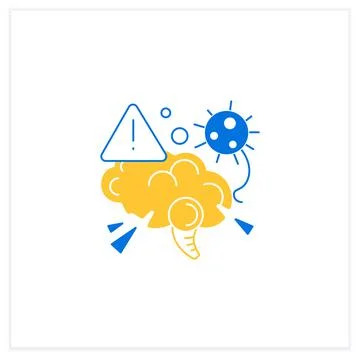Brain damage flat icon Stockillustratie