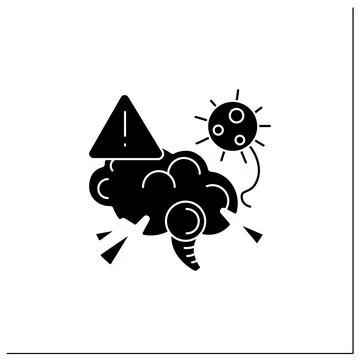 Brain damage glyph icon Stock Illustration