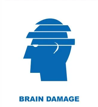 Brain damage. simple flat vector illustration of mental health concept Stock Illustration