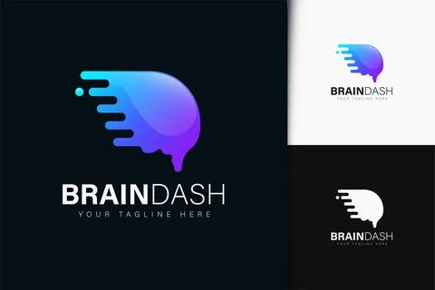Brain dash logo design with gradient Stock Illustration
