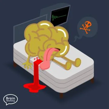 Brain dead on the bed Stock Illustration