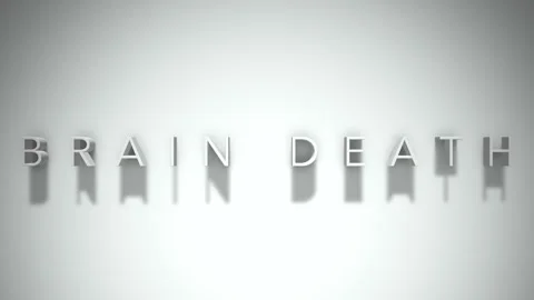 Brain Death 3D title animation with shadows on a white background Stock Footage 296616185