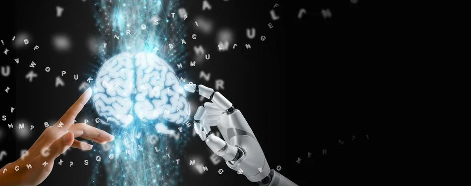 Brain Decoding concept, decode the brain activity and signal into dialog, A.. 스톡 사진