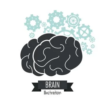 Brain design. Mind concept. White background , editable vector Stock Illustration