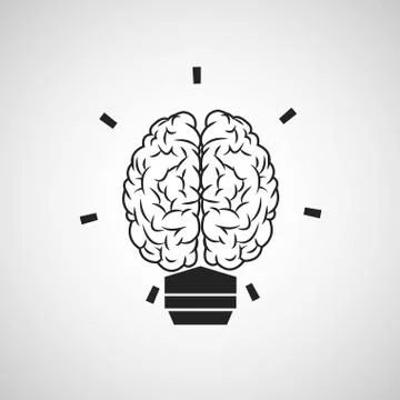 Brain design. organ icon. Flat illustration, vector graphic Stock Illustration