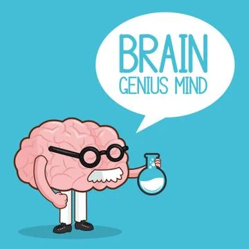 Brain design. organ icon. Flat illustration, vector graphic Stock Illustration