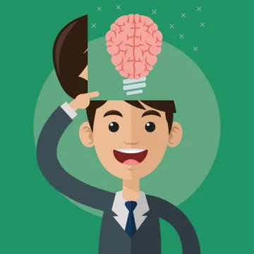 Brain design. organ icon. Flat illustration, vector graphic Stock Illustration