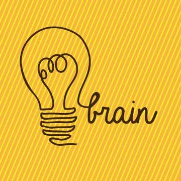 Brain design over orange background vector illustration Stock Illustration