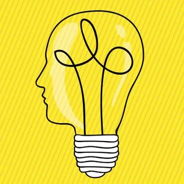 Brain design over yellow background vector illustration Stock Illustration