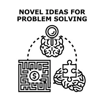 Brain developing creative solutions for business problems Stock Illustration