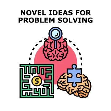 Brain developing creative solutions for business problems Stock Illustration