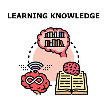 Brain developing new knowledge and online learning skills Stockillustratie