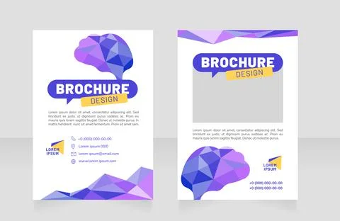 Brain development blank brochure design Stock Illustration