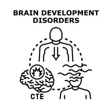 Brain development disorder concept with mental health impact Stock Illustration