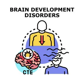 Brain development disorder concept with mental health impact Stock Illustration
