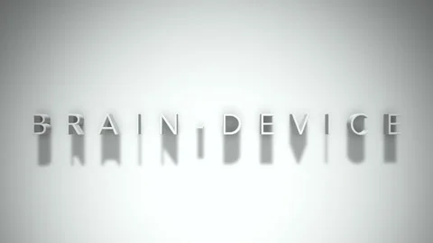Brain device 3D title animation white text on a white background Stock Footage 299420934