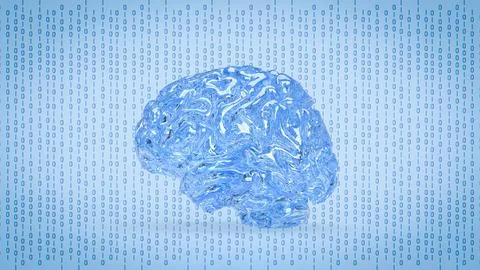 The Brain on digital Background for machine learning  or ai concept 3d rend.. Stock Illustration