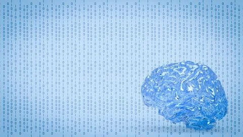 The Brain on digital Background for machine learning  or ai concept 3d rend.. Stock Illustration