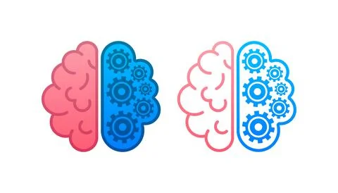 Brain. Digital brain in hand. Neural network. IQ testing. Brainstorm think idea Stock Illustration