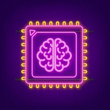 Brain. Digital brain in hand. Neural network. IQ testing. Brainstorm think idea Stock Illustration