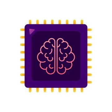 Brain. Digital brain in hand. Neural network. IQ testing. Brainstorm think idea Stock Illustration