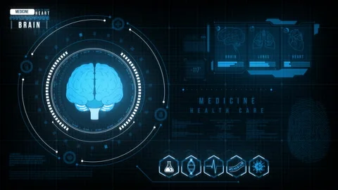Brain Digital Interface Stock Footage 168361265