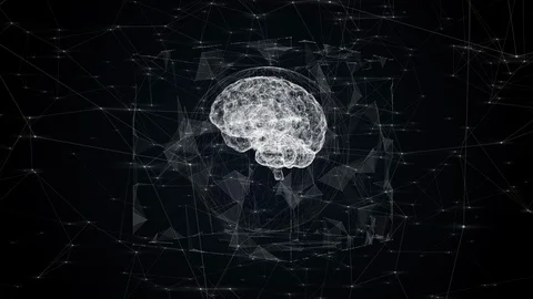 Brain in digital noise Stock Footage 129274921
