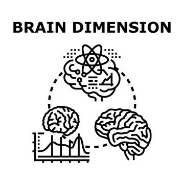 Brain dimension concept representing intellect and knowledge Stockillustratie