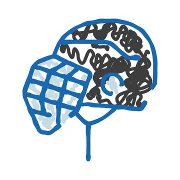 Brain displaying organized logic and creative chaos Stock Illustration