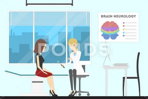 Brain doctor cabinet. Stock Illustration